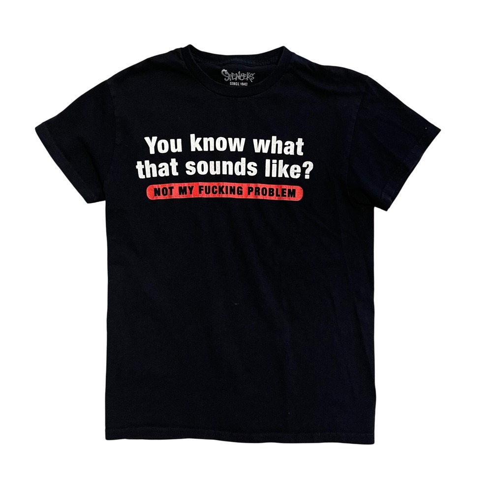 Spencer's‎ Not My Effing Problem Graphic T-Shirt Mens Small Black Short Sleeve